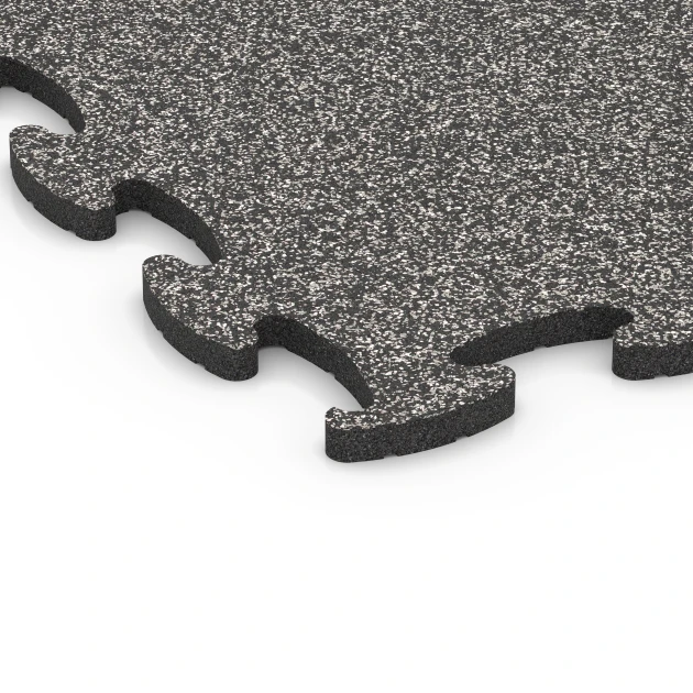 Detailaufnahme der Randausprägung von WARCO-Produkt 6886, Fitness Max Floor System, Format 97,1 x 97,1 x 2,8 cm, Farbe Tmavě šedá žula.