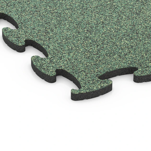 Detailaufnahme der Randausprägung von WARCO-Produkt 6888, Fitness Max Floor System, Format 98 x 98 x 2,8 cm, Farbe Anglický trávník.