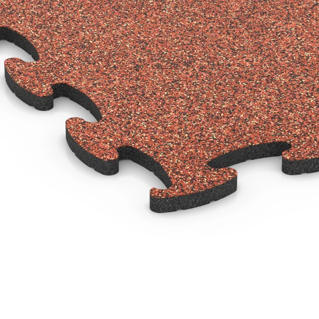 Detailaufnahme der Randausprägung von WARCO-Produkt 6890, Fitness Max Floor System, Format 97,1 x 97,1 x 2,8 cm, Farbe Etna.