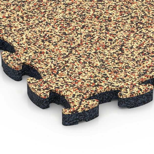 Detailaufnahme der Randausprägung von WARCO-Produkt 6817, Klik dlaždice kamenný koberec, Format 28,9 x 28,9 x 1,8 cm, Farbe Terakota.