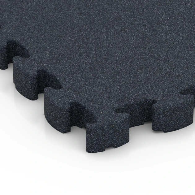 Detailaufnahme der Randausprägung von WARCO-Produkt 6965, Fitness Premium sportovní podlaha Plus, Format 28,9 x 28,9 x 2,8 cm, Farbe Antracit.