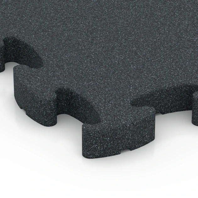 Detailaufnahme der Randausprägung von WARCO-Produkt 6967, Fitness Premium sportovní podlaha Plus, Format 45,9 x 45,9 x 2,8 cm, Farbe Antracit.