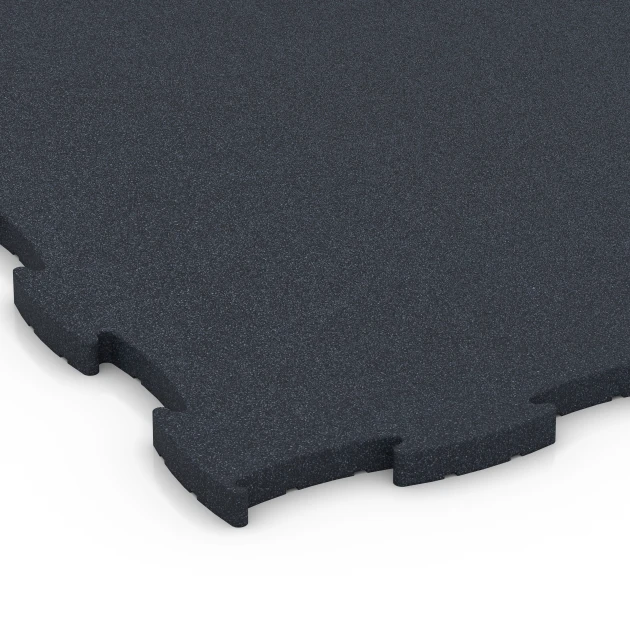 Detailaufnahme der Randausprägung von WARCO-Produkt 6969, Fitness Premium sportovní podlaha Plus, Format 99 x 99 x 2,8 cm, Farbe Antracit.
