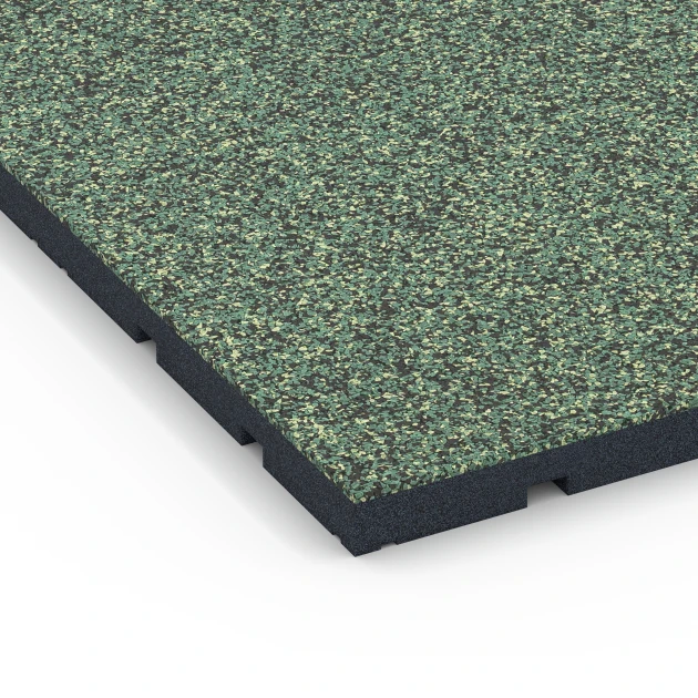Detailaufnahme der Randausprägung von WARCO-Produkt 7134, Sportovní podlaha pro venkovní fitness, Format 60 x 60 x 3 cm | 0,36 m², Farbe Anglický trávník.