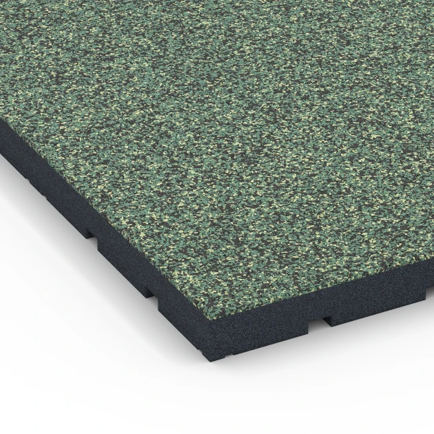 Detailaufnahme der Randausprägung von WARCO-Produkt 7143, Sportovní podlaha pro venkovní fitness, Format 60 x 60 x 4 cm | 0,36 m², Farbe Anglický trávník.