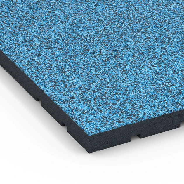 Detailaufnahme der Randausprägung von WARCO-Produkt 7148, Sportovní podlaha pro venkovní fitness, Format 60 x 60 x 4 cm | 0,36 m², Farbe Atlantik.