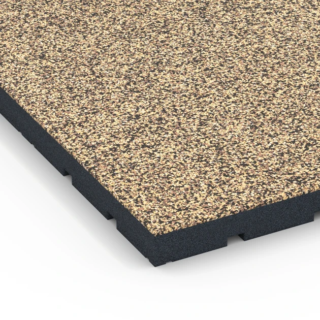Detailaufnahme der Randausprägung von WARCO-Produkt 7149, Sportovní podlaha pro venkovní fitness, Format 60 x 60 x 4 cm | 0,36 m², Farbe Ratan.