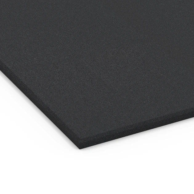 Detailaufnahme der Randausprägung von WARCO-Produkt 7073, Fitness Performance Basic gumová podlaha do fitness, Format 100 x 100 x 1,5 cm | 1,00 m², Farbe Antracit.