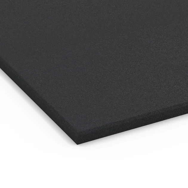 Detailaufnahme der Randausprägung von WARCO-Produkt 7074, Fitness Performance Basic gumová podlaha do fitness, Format 100 x 100 x 2 cm | 1,00 m², Farbe Antracit.