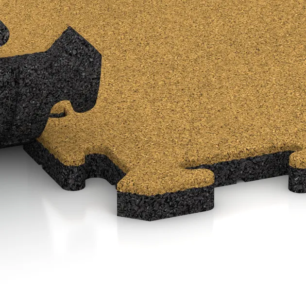 Großaufnahme vom Verbindungssystem von WARCO-Boden 5307 - Venkovní dlaždice na klik im Farbdesign Citronová žlutá. Abmessungen 500 x 500 x 30 mm.