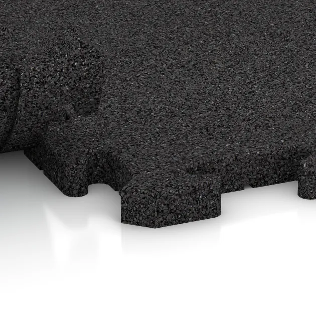 Großaufnahme vom Verbindungssystem von WARCO-Boden 3354 - Podlahová krytina pro psy im Farbdesign Antracit. Abmessungen 1000 x 1000 x 30 mm.
