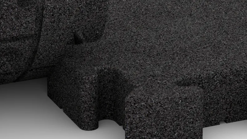 Puzzle spojení s jemně zaoblenou fasetou