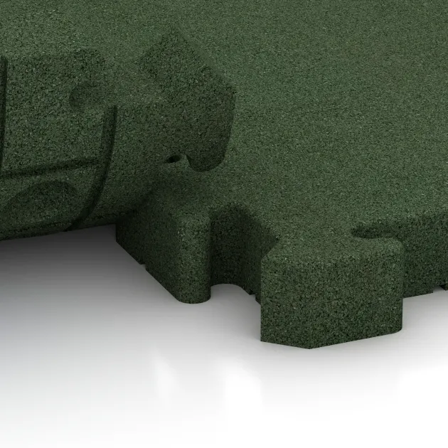 Großaufnahme vom Verbindungssystem von WARCO-Boden 3146 - Paving slab im Farbdesign Trávově zelená. Abmessungen 500 x 500 x 50 mm.