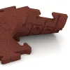 Großaufnahme vom Verbindungssystem von WARCO-Boden 4913 - Okrajová dlaždice HD im Farbdesign Cihlově červená. Abmessungen 500 x 235 x 30 mm.