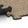Großaufnahme vom Verbindungssystem von WARCO-Boden 5953 - Vnitřní podlahová dlaždice puzzle im Farbdesign Travertin. Abmessungen 1000 x 1000 x 18 mm.
