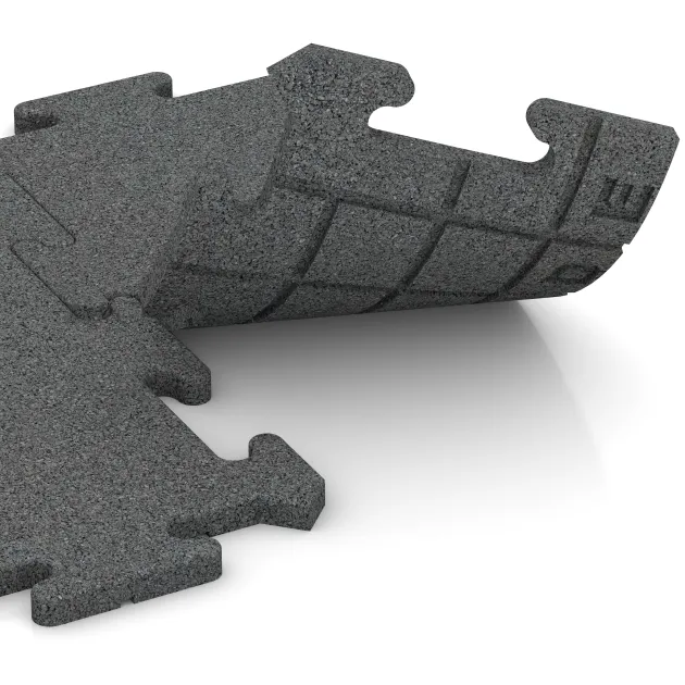Großaufnahme vom Verbindungssystem von WARCO-Boden 4817 - Okrajová dlaždice HD im Farbdesign Šedá břidlice. Abmessungen 500 x 235 x 18 mm.