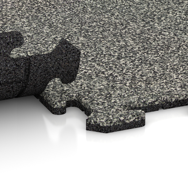 Großaufnahme vom Verbindungssystem von WARCO-Boden 4781 - Okrajová dlaždice HD im Farbdesign Šedý granit. Abmessungen 1000 x 485 x 18 mm.