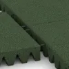 Großaufnahme vom Verbindungssystem von WARCO-Boden 5596 - Bezpečnostní dlaždice na dětské hřiště 8 cm - EN 1177 ≤ 195 cm im Farbdesign Trávově zelená. Abmessungen 500 x 500 x 80 mm.