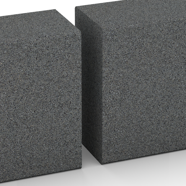 Großaufnahme vom Verbindungssystem von WARCO-Boden 2601 - Schod z gumového granulátu im Farbdesign Šedá břidlice. Abmessungen 1000 x 300 x 150 mm.