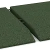 Großaufnahme vom Verbindungssystem von WARCO-Boden 0434 - Edge tile (one chamfered side) im Farbdesign Trávově zelená. Abmessungen 500 x 500 x 45 mm.