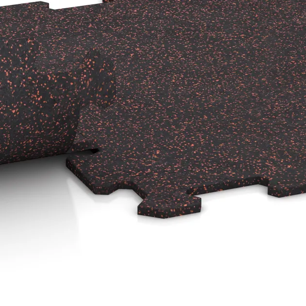 Großaufnahme vom Verbindungssystem von WARCO-Boden 0896 - Schodová dlaždice im Farbdesign Lehce červeně posypaná. Abmessungen 485 x 485 x 8 mm.