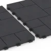 Großaufnahme vom Verbindungssystem von WARCO-Boden 6329 - Blokový vzor – Terasové dlaždice im Farbdesign Břidlice. Abmessungen 38,5 x 38,5 x 2 cm.