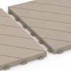 Großaufnahme vom Verbindungssystem von WARCO-Boden 6327 - Rybí kost – Terasové dlaždice im Farbdesign Vanilka. Abmessungen 38,5 x 38,5 x 2 cm.