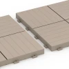 Großaufnahme vom Verbindungssystem von WARCO-Boden 6351 - Mozaika – Terasové dlaždice im Farbdesign Vanilka. Abmessungen 30 x 30 x 2 cm.
