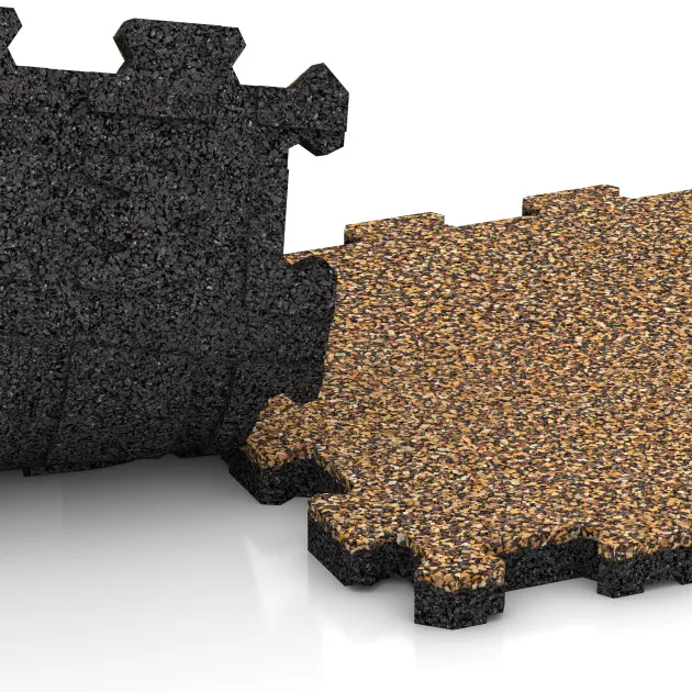 Großaufnahme vom Verbindungssystem von WARCO-Boden 5435 - Schodová dlaždice im Farbdesign Maroko. Abmessungen 306 x 306 x 20 mm.