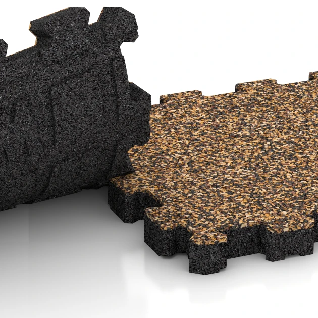 Großaufnahme vom Verbindungssystem von WARCO-Boden 5235 - Dlaždice k bazénu bez spár im Farbdesign Ratan. Abmessungen 30,6 x 30,6 x 3 cm | 0,094 m².