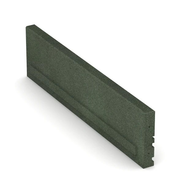 Großaufnahme vom Verbindungssystem von WARCO-Boden 3786 - Flexibilní gumový obrubník im Farbdesign Travní zelená. Abmessungen 100 × 5 × 25 cm.