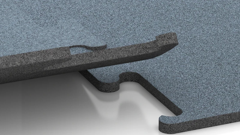 Vyřezaný puzzlový spoj bez zkosení