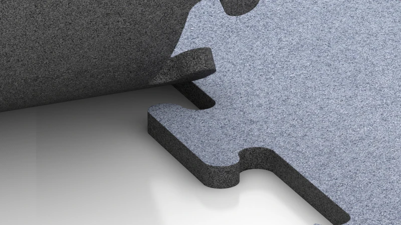 Vyřezaný puzzlový spoj bez zkosení