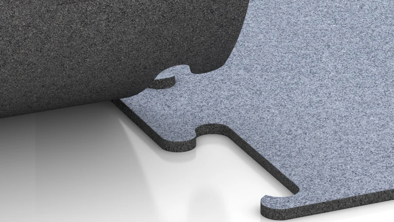 Vyřezaný puzzlový spoj bez zkosení