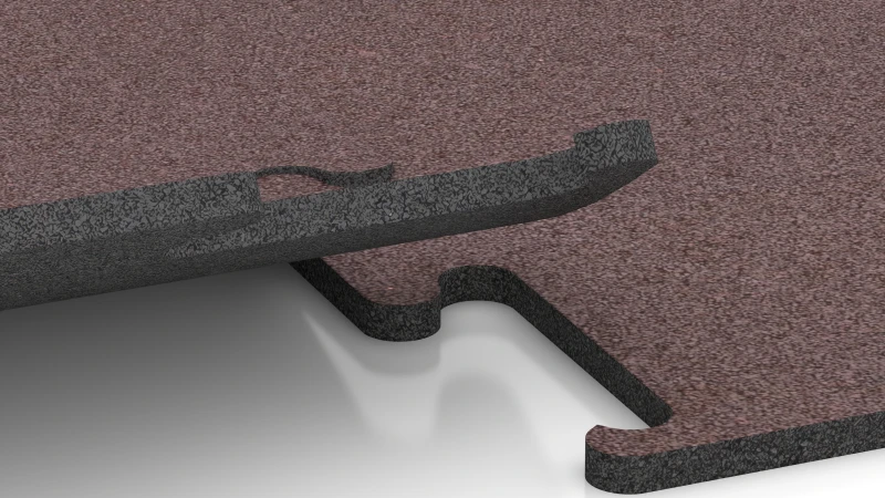 Vyřezaný puzzlový spoj bez zkosení