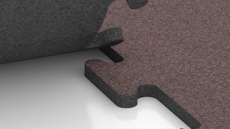 Vyřezaný puzzlový spoj bez zkosení