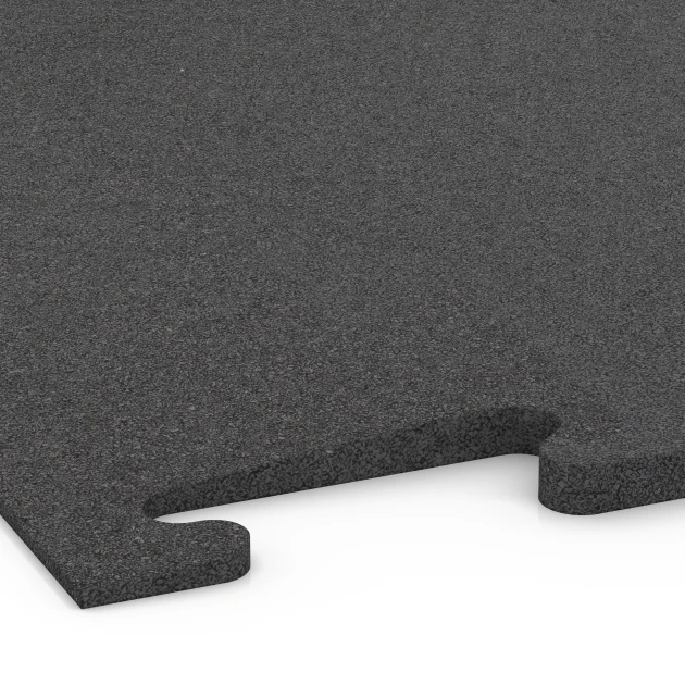 Großaufnahme vom Verbindungssystem von WARCO-Boden 6594 - Rampa Fitness Performance Elite im Farbdesign Antracit. Abmessungen 100 × 20 cm | 0,5 < 2 cm.