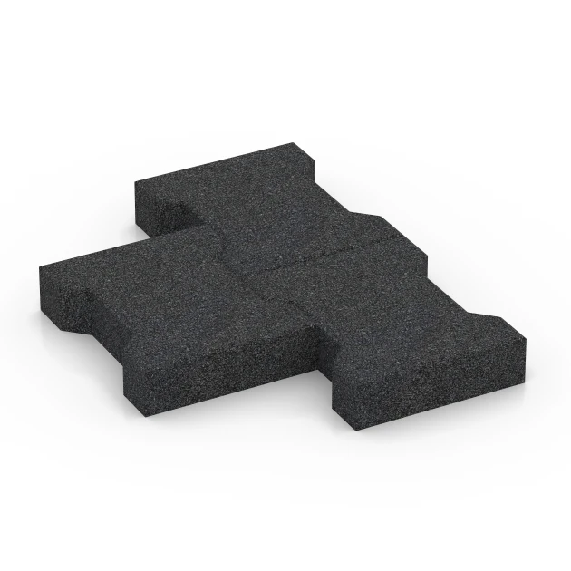Großaufnahme vom Verbindungssystem von WARCO-Boden 3844 - Zámková dlažba im Farbdesign Antracit. Abmessungen 20 × 16,5 × 4,3 cm | 25 m².