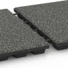 Großaufnahme vom Verbindungssystem von WARCO-Boden 6431 - Dopadová dlažba – 160 cm im Farbdesign Tmavě šedá žula. Abmessungen 50 x 50 x 4,8 cm.
