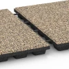 Großaufnahme vom Verbindungssystem von WARCO-Boden 6437 - Dopadová dlažba – 160 cm im Farbdesign Travertin. Abmessungen 50 x 50 x 4,8 cm.