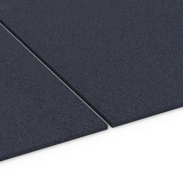 Großaufnahme vom Verbindungssystem von WARCO-Boden 6175 - Fitness Performance Elite Tréninkový povrch im Farbdesign Antracit. Abmessungen 100 × 100 × 1,5 cm.
