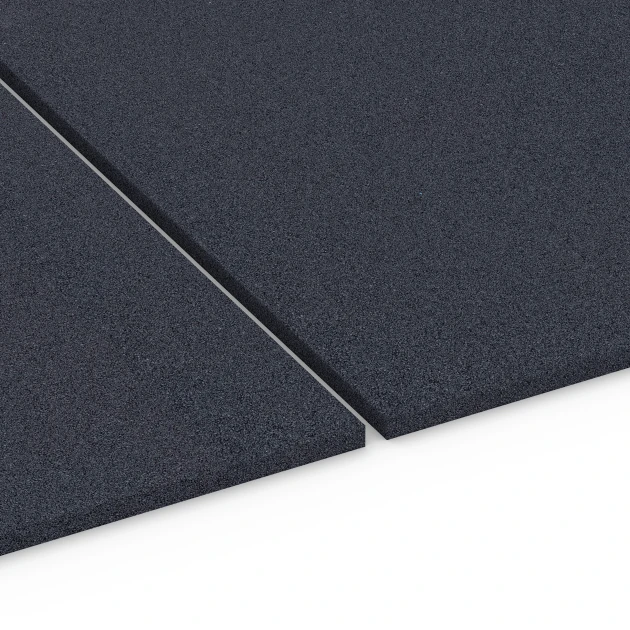 Großaufnahme vom Verbindungssystem von WARCO-Boden 6176 - Fitness Performance Elite Tréninkový povrch im Farbdesign Antracit. Abmessungen 100 × 100 × 2 cm.