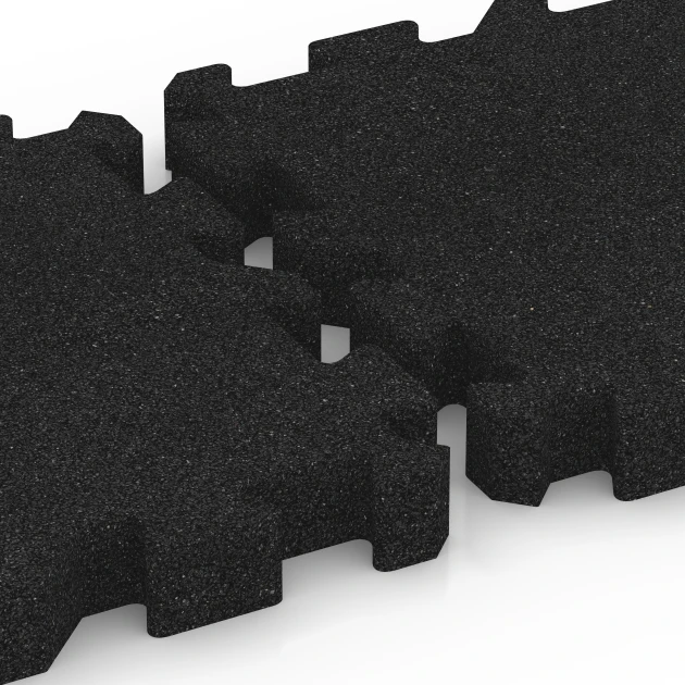 Großaufnahme vom Verbindungssystem von WARCO-Boden 6405 - Dopadová dlaždice – 220 cm im Farbdesign Antracit. Abmessungen 50 x 50 x 6 cm | 0,25 m².