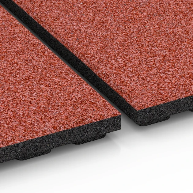 Großaufnahme vom Verbindungssystem von WARCO-Boden 6390 - Stájová rohož Luxus im Farbdesign Cihlově červená. Abmessungen 100 x 50 x 4,5 cm | 0,50 m².
