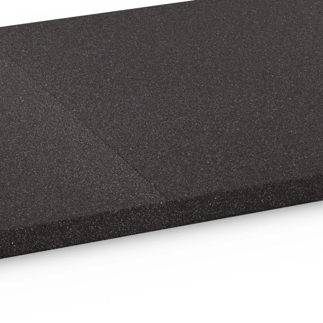 Großaufnahme vom Verbindungssystem von WARCO-Boden 6484 - Podkladová deska Kl. 2 im Farbdesign Antracit. Abmessungen 52 x 52 x 2,7 cm.