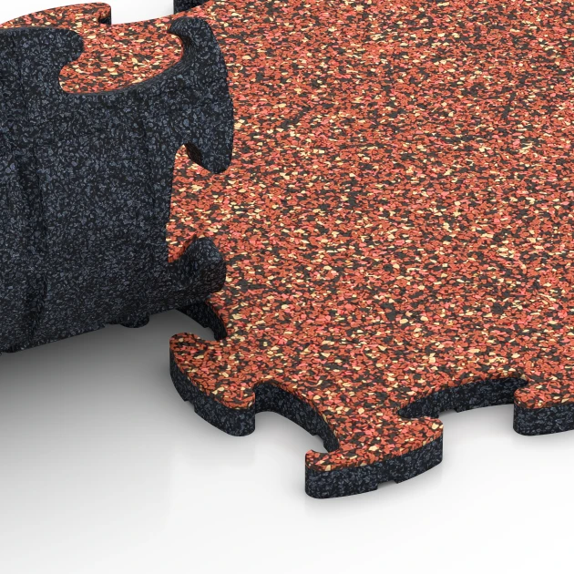 Großaufnahme vom Verbindungssystem von WARCO-Boden 6755 - Hrací podložka im Farbdesign Etna. Abmessungen 44,6 x 44,6 x 1,8 cm.