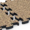 Großaufnahme vom Verbindungssystem von WARCO-Boden 6880 - Fitness Max Floor System im Farbdesign Terakota. Abmessungen 44,6 x 44,6 × 2,8 cm.