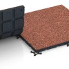 Großaufnahme vom Verbindungssystem von WARCO-Boden 7136 - Sportovní podlaha pro venkovní fitness im Farbdesign Etna. Abmessungen 60 x 60 x 3 cm | 0,36 m².