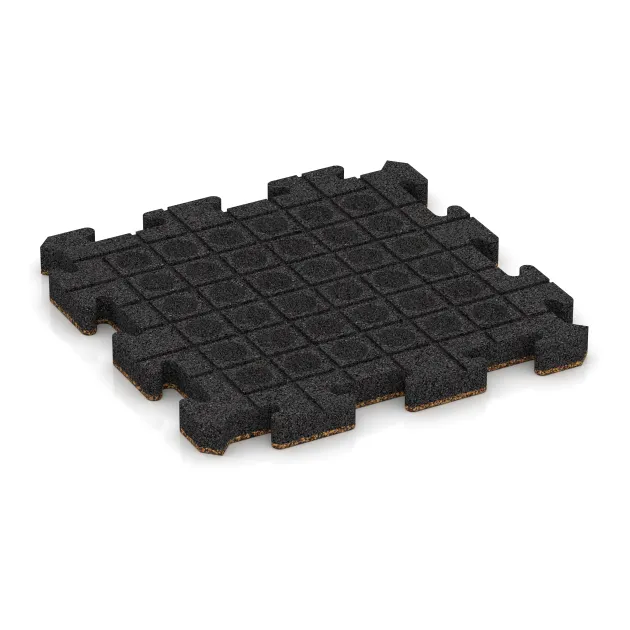 Aufsicht auf die Unterseite, also die Bodenseite von WARCO-Formteil 5931 - Vnitřní podlahová dlaždice puzzle im Format 500 x 500 x 40 mm.