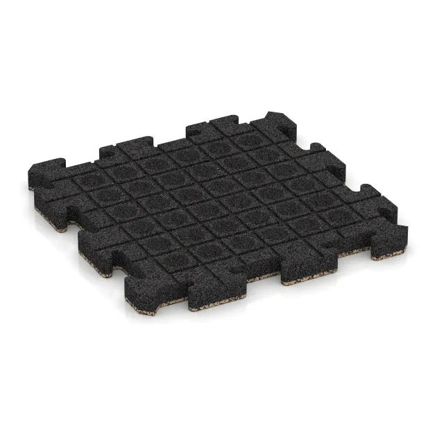 Aufsicht auf die Unterseite, also die Bodenseite von WARCO-Formteil 5935 - Vnitřní podlahová dlaždice puzzle im Format 500 x 500 x 40 mm.